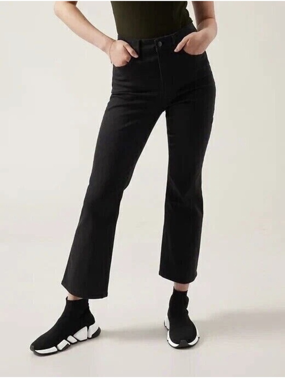 NWT Athleta Flex Kick Flare Jean Black Size 10